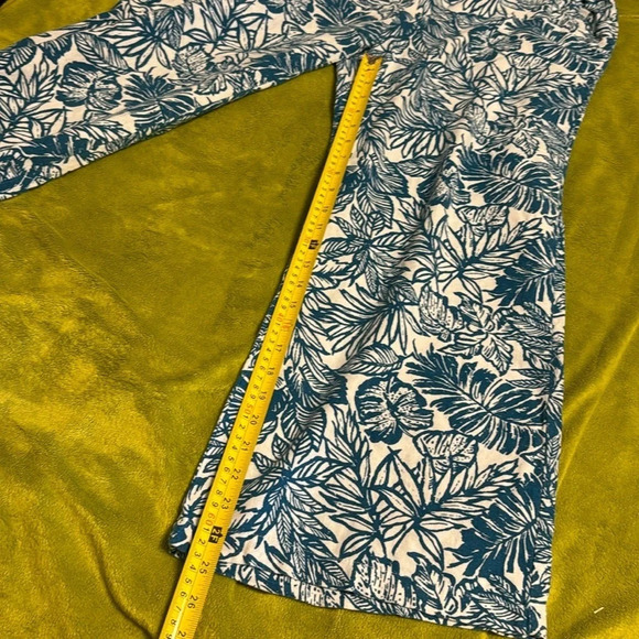 WNS Sincerely Jules Linen Pant Sz XL Floral Leaf Pattern - Picture 2 of 11